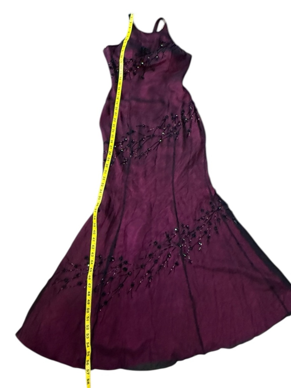 Sleeveless Embellished Plum Maxi Dress - Picture 11 of 11